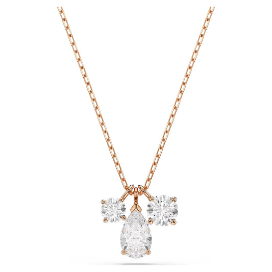 Mesmera pendant, Mixed cuts, White, 18k rose gold finish
