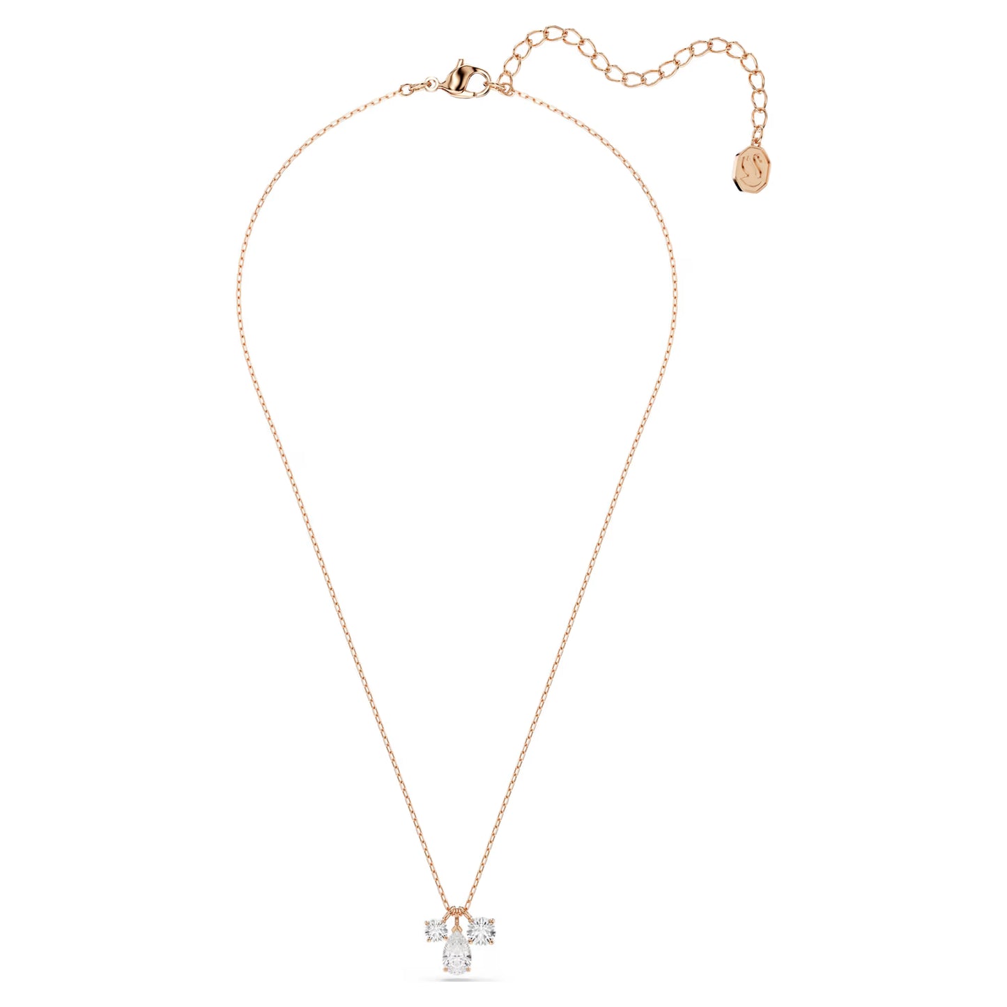 Mesmera pendant, Mixed cuts, White, 18k rose gold finish