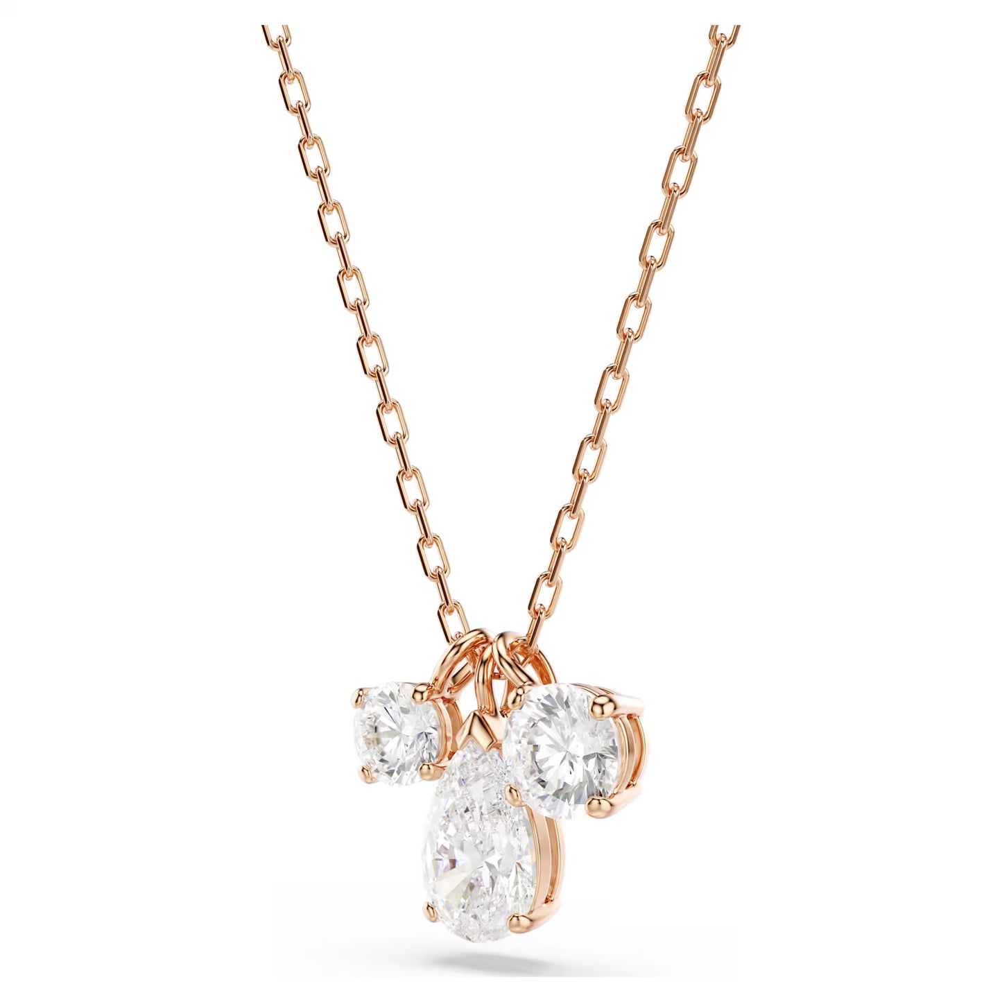 Mesmera pendant, Mixed cuts, White, 18k rose gold finish