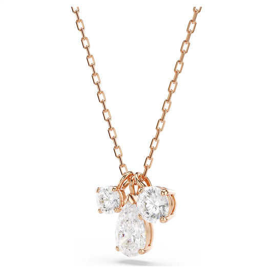 Mesmera pendant, Mixed cuts, White, 18k rose gold finish