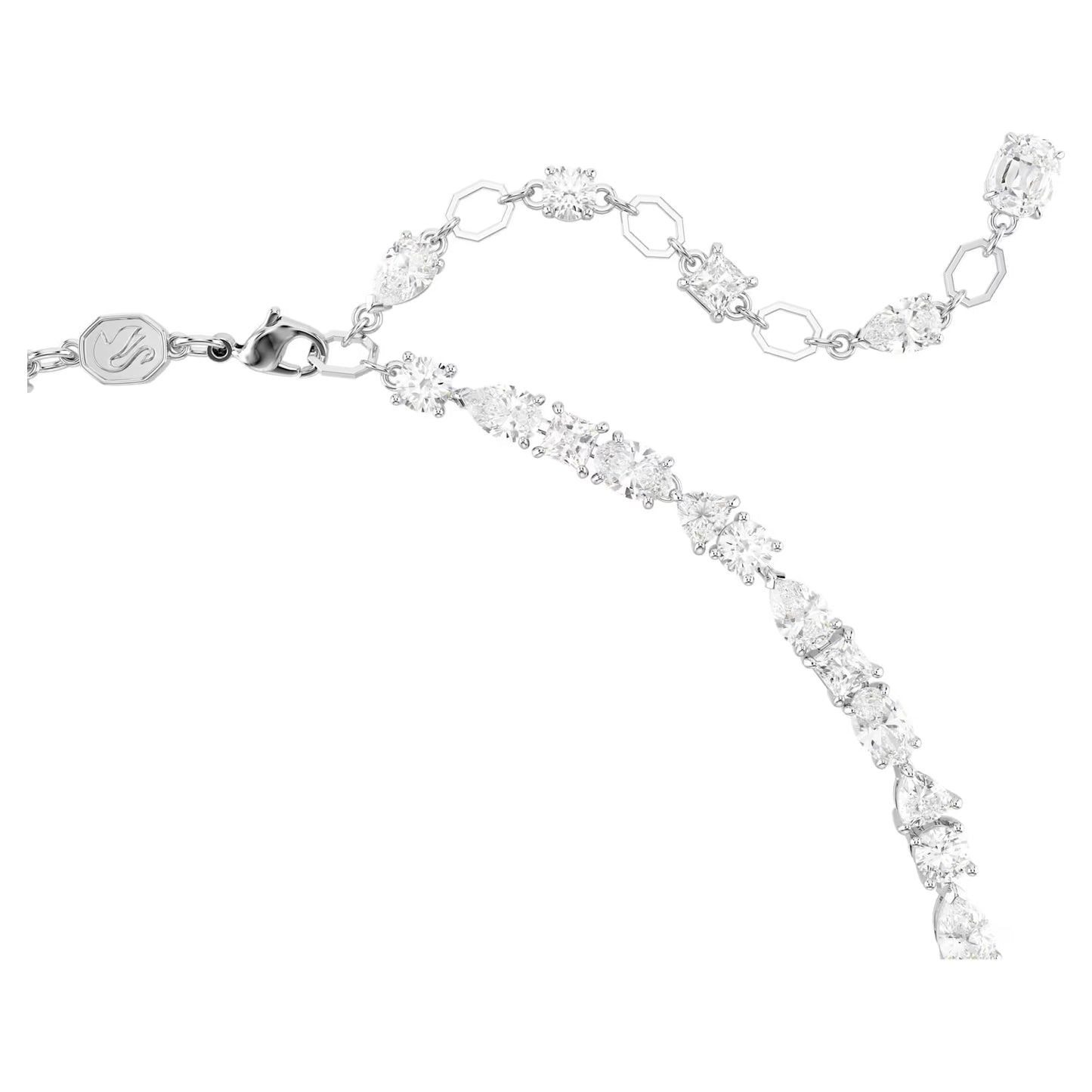 Mesmera set, Mixed cuts, White, Rhodium plated