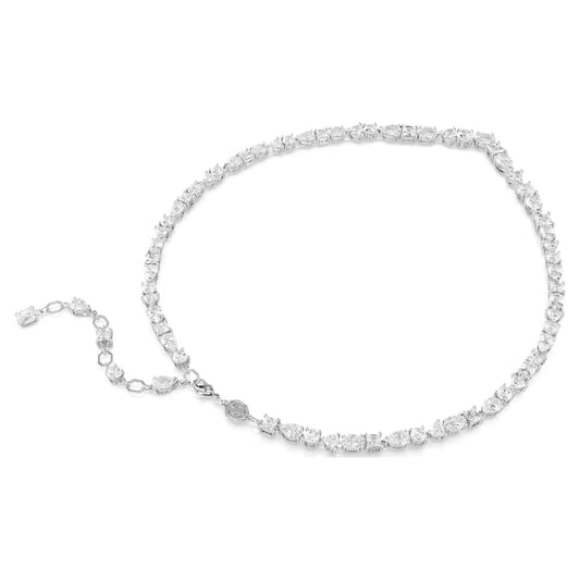 Mesmera set, Mixed cuts, White, Rhodium plated