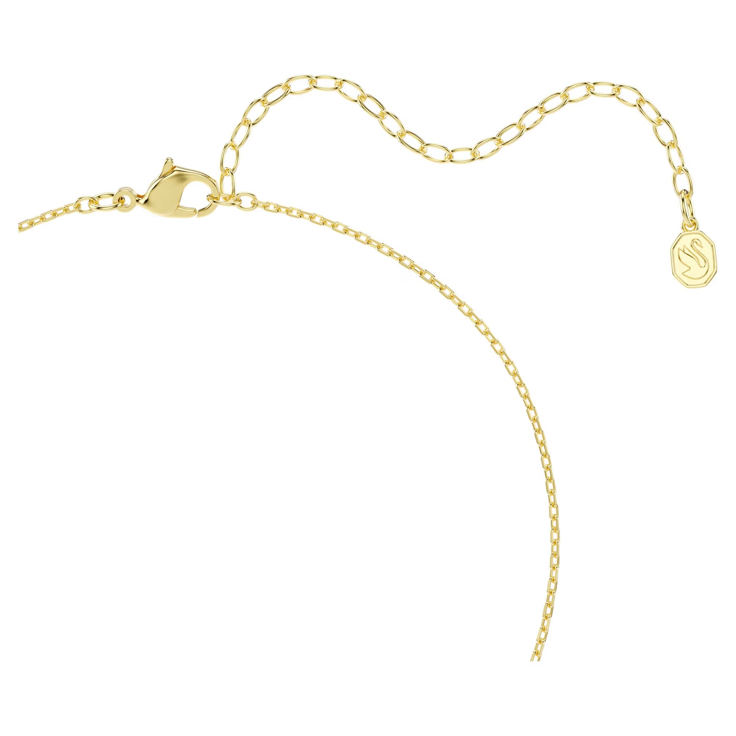 Mesmera Y necklace Mixed cuts, White, 18K gold finish