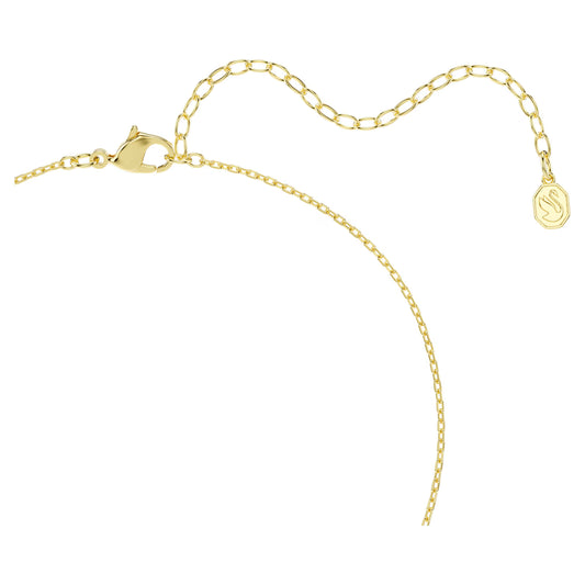 Mesmera Y necklace Mixed cuts, White, 18K gold finish