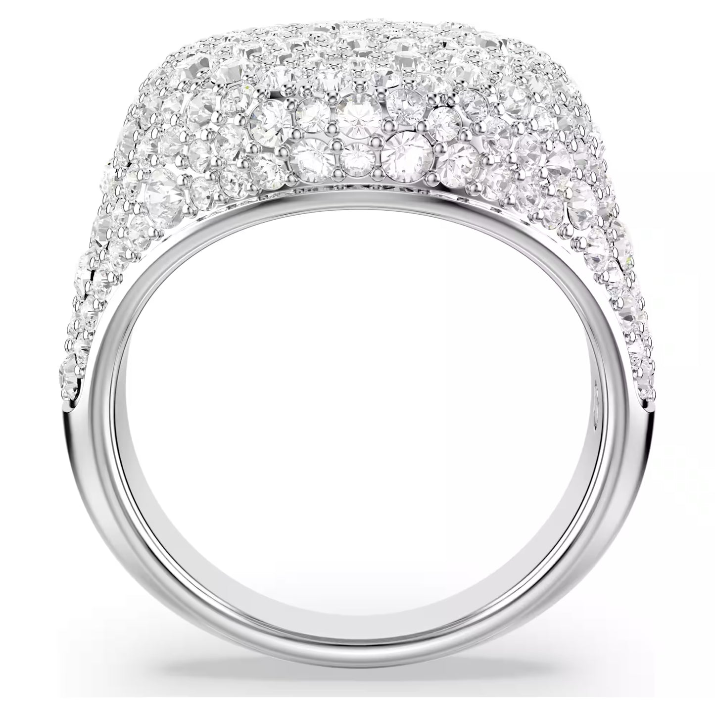 Meteora cocktail ring, White, Rhodium plated