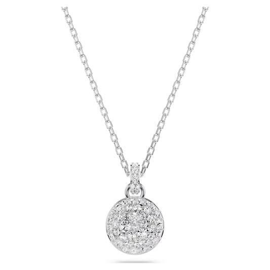 Sublima pendant, White, Rhodium plated