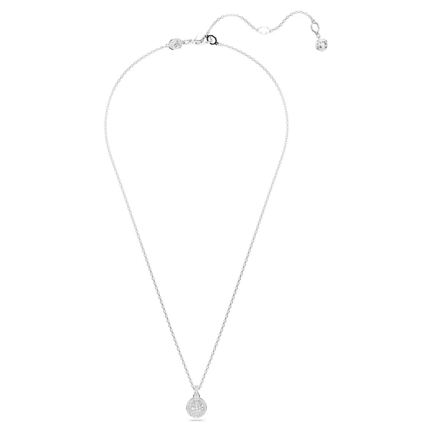 Sublima pendant, White, Rhodium plated