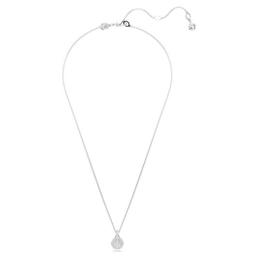 Sublima pendant, White, Rhodium plated