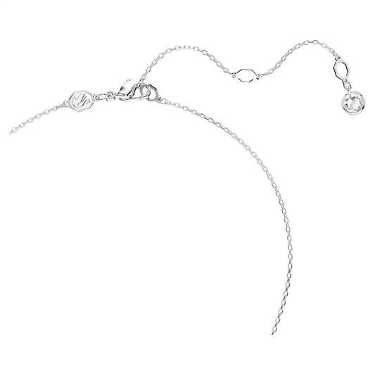 Sublima pendant, White, Rhodium plated
