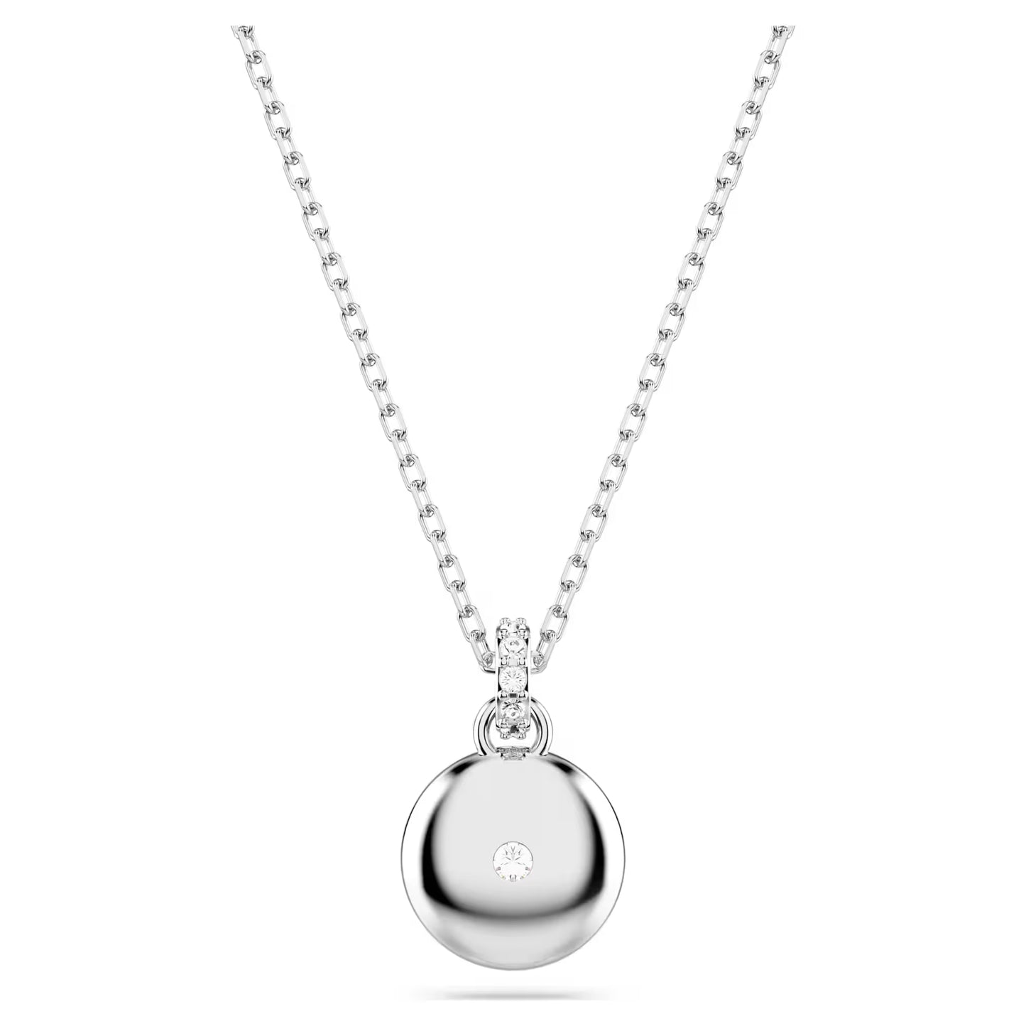 Sublima pendant, White, Rhodium plated
