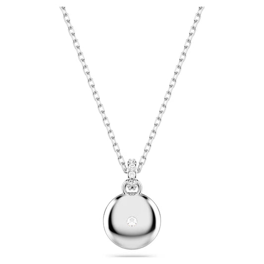 Sublima pendant, White, Rhodium plated