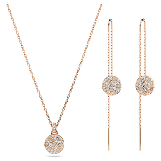Sublima set, White, Rose gold-tone plated