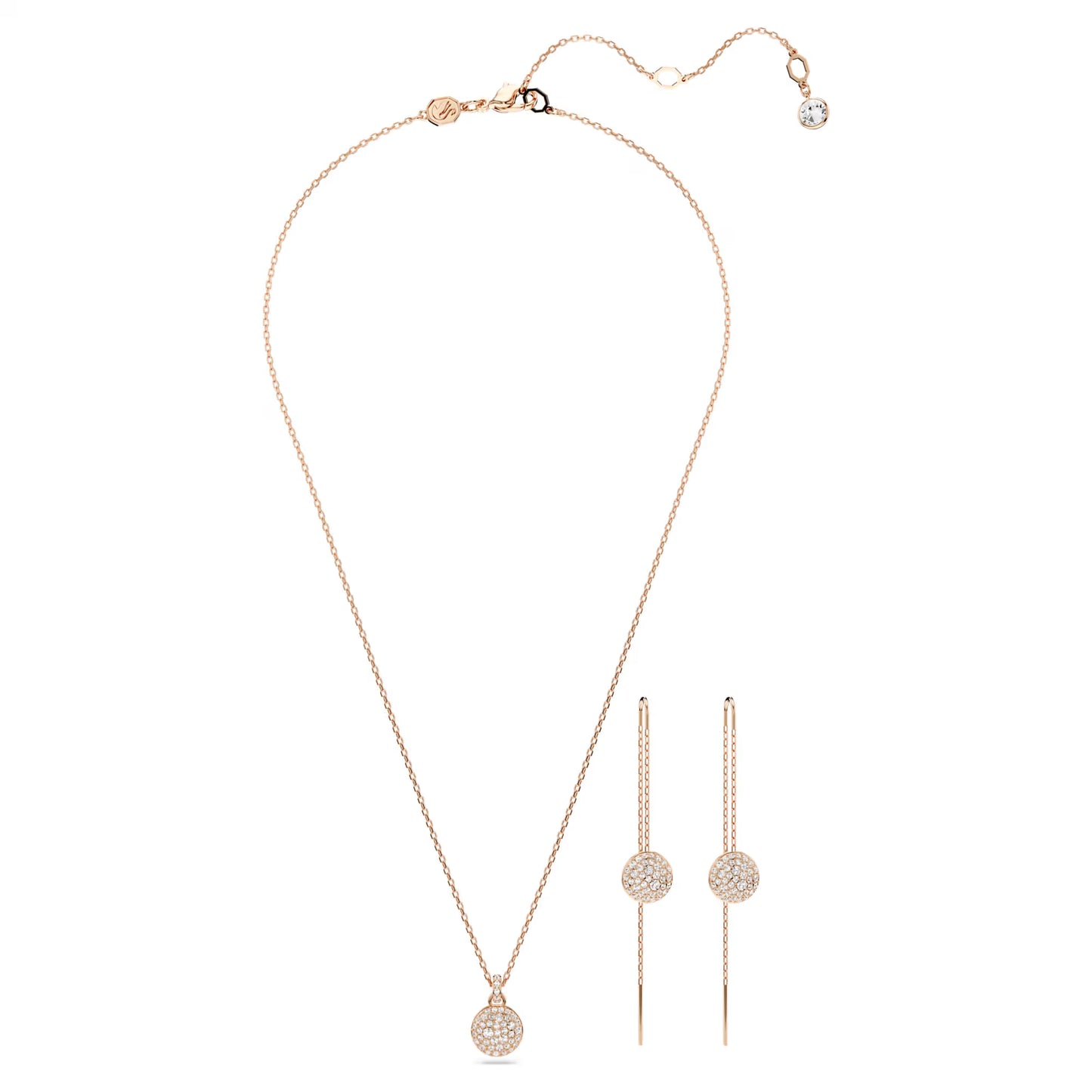 Sublima set, White, Rose gold-tone plated