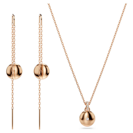 Sublima set, White, Rose gold-tone plated