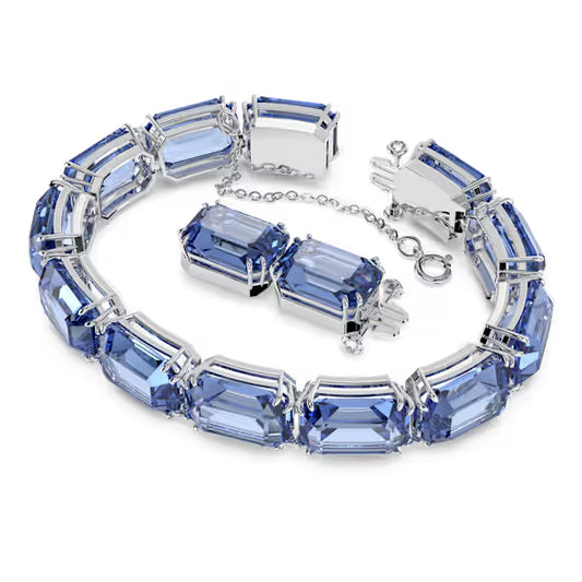 Millenia bracelet, Octagon cut crystals, Blue