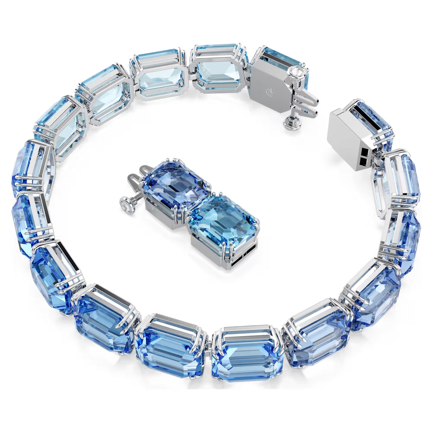 Millenia bracelet, Octagon cut, Blue gradient