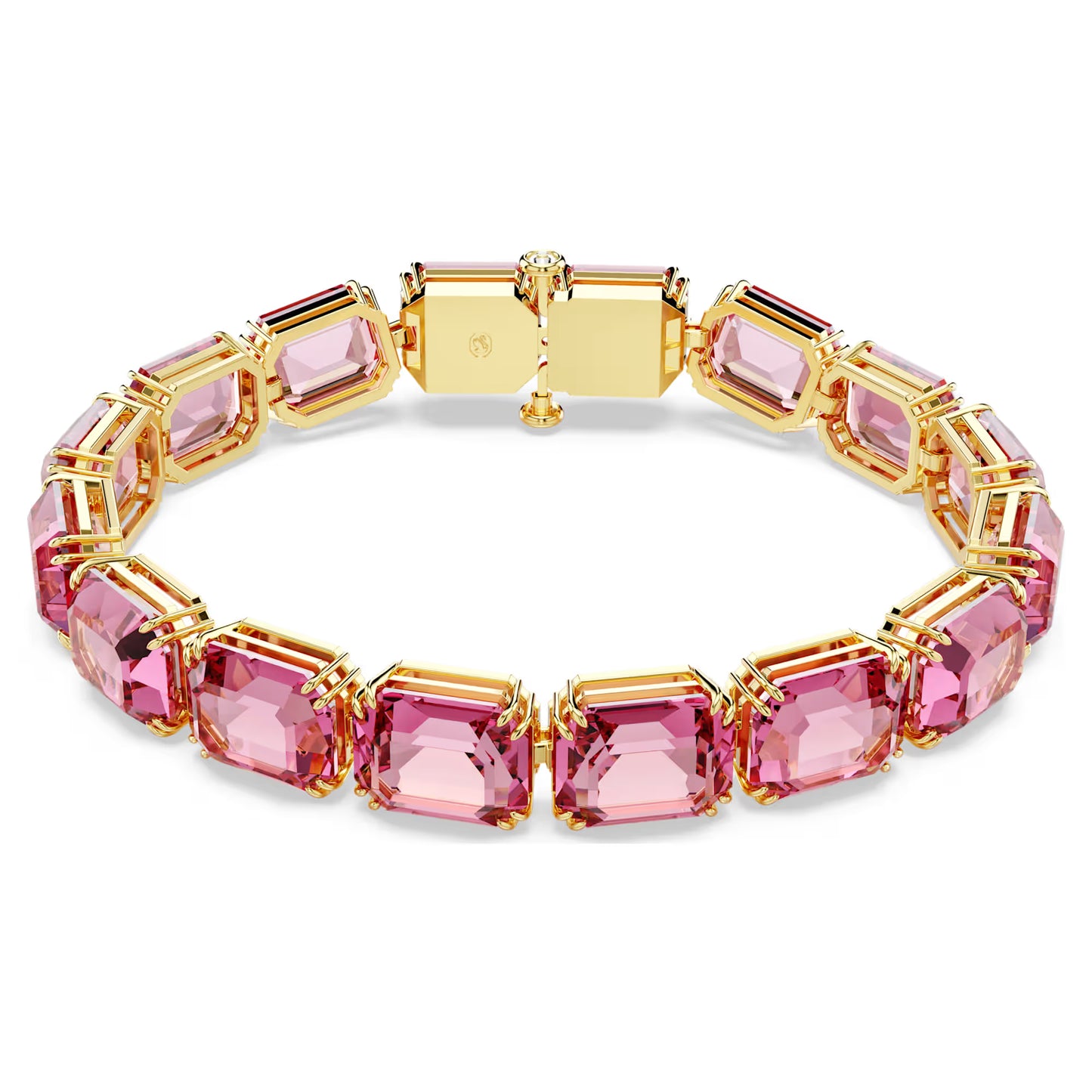 Millenia bracelet, Octagon cut, Pink, Gold-tone