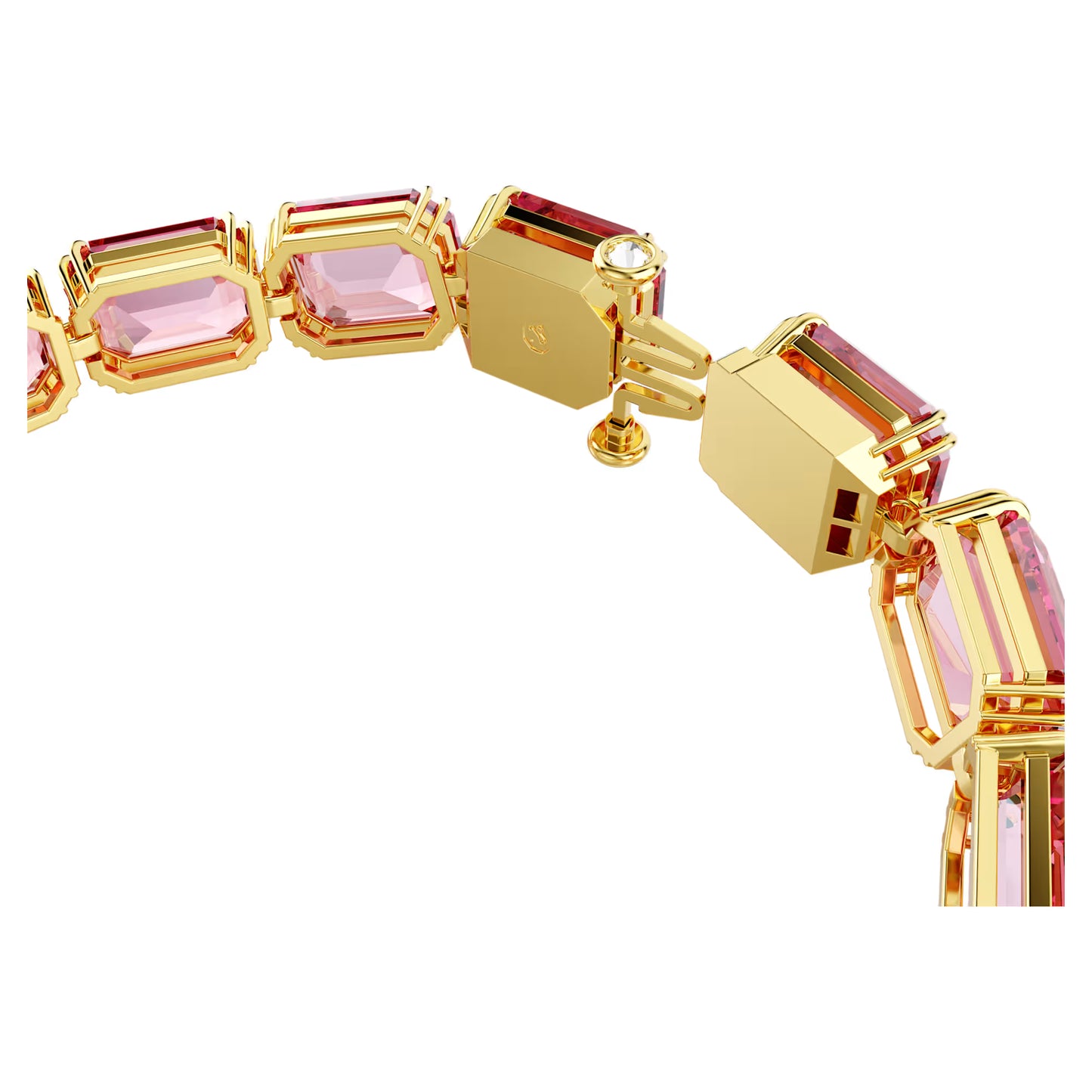 Millenia bracelet, Octagon cut, Pink, Gold-tone