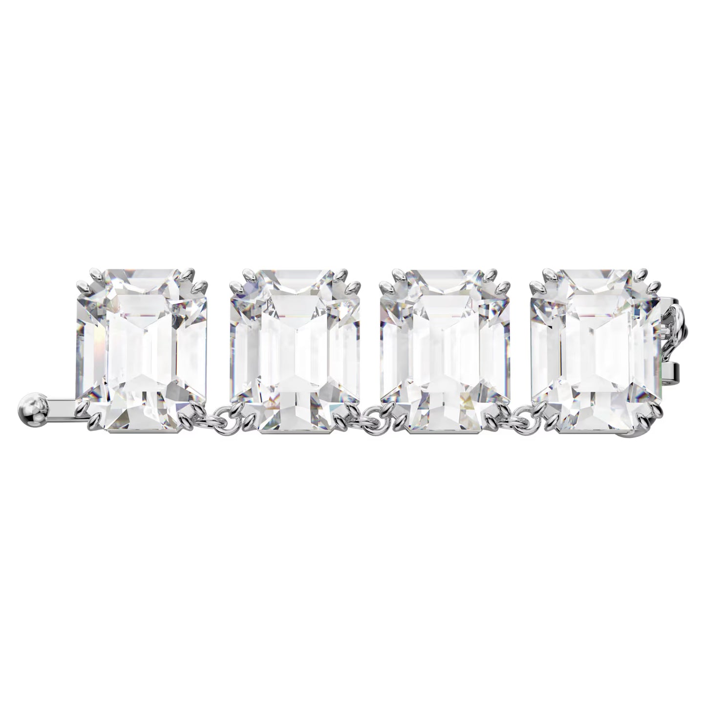 Millenia extender Octagon cut, White, Rhodium plated