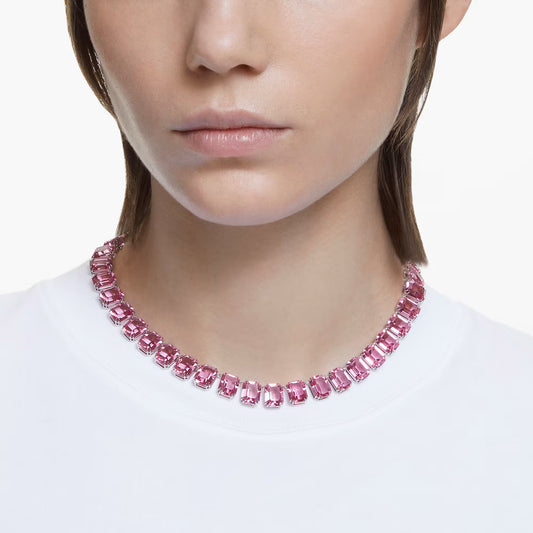 Millenia necklace, Octagon cut, Pink