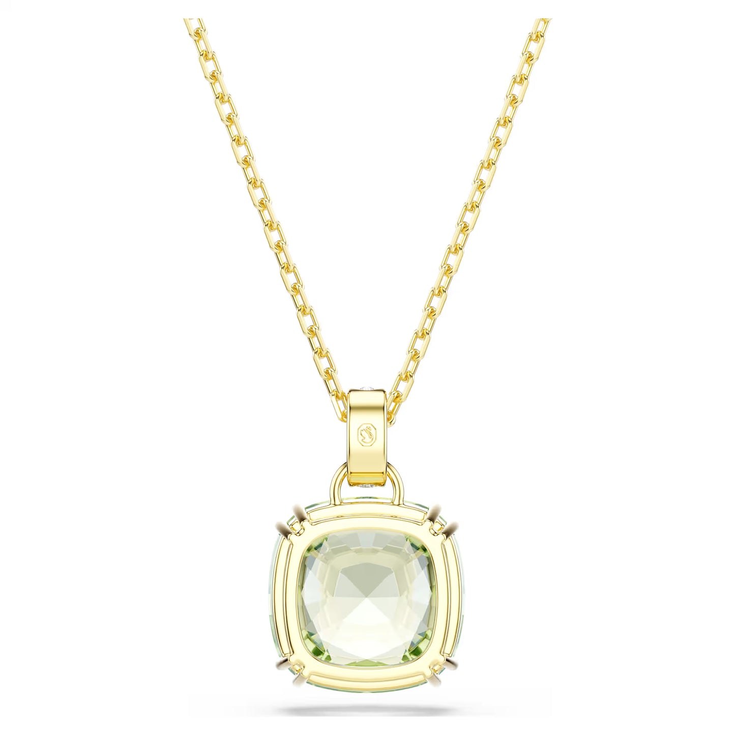 Millenia pendant, Cushion cut, Green, 18K gold finish