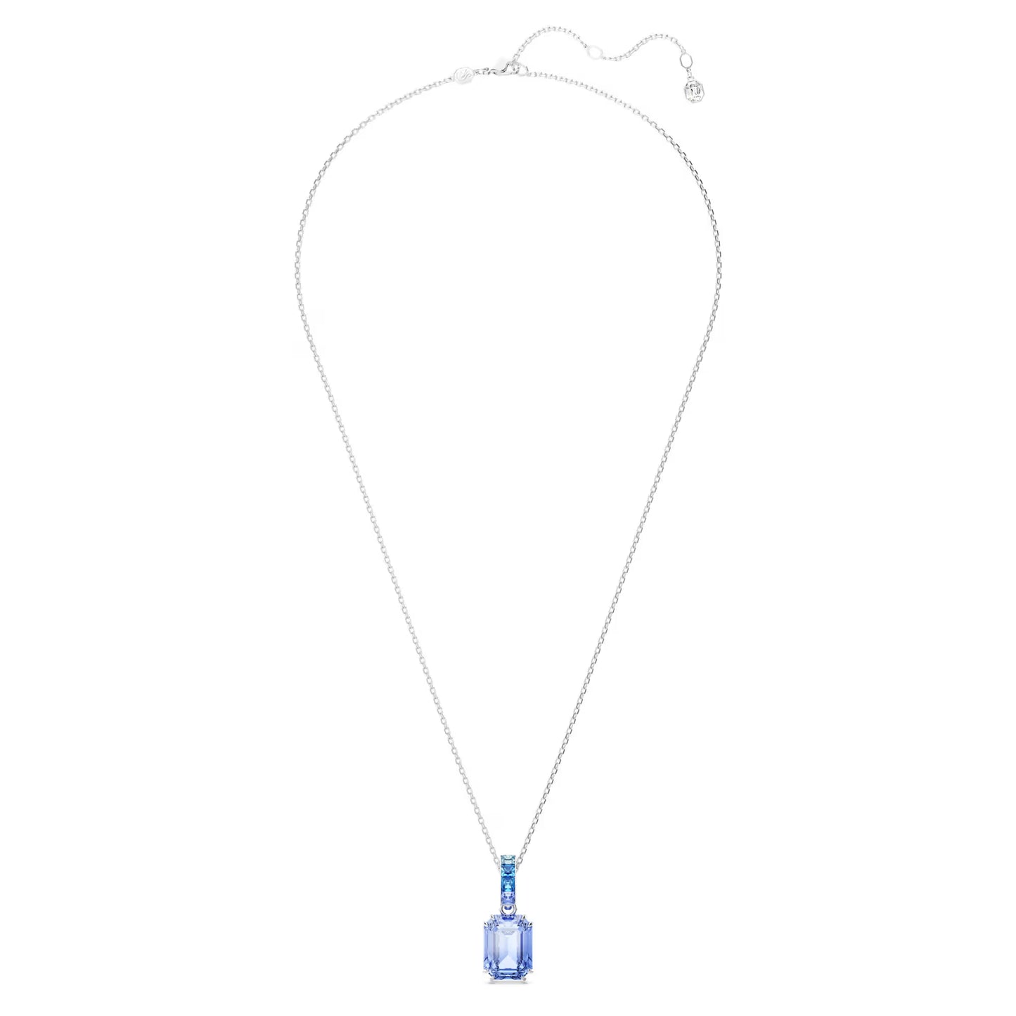 Millenia pendant, Octagon cut, Blue, Rhodium