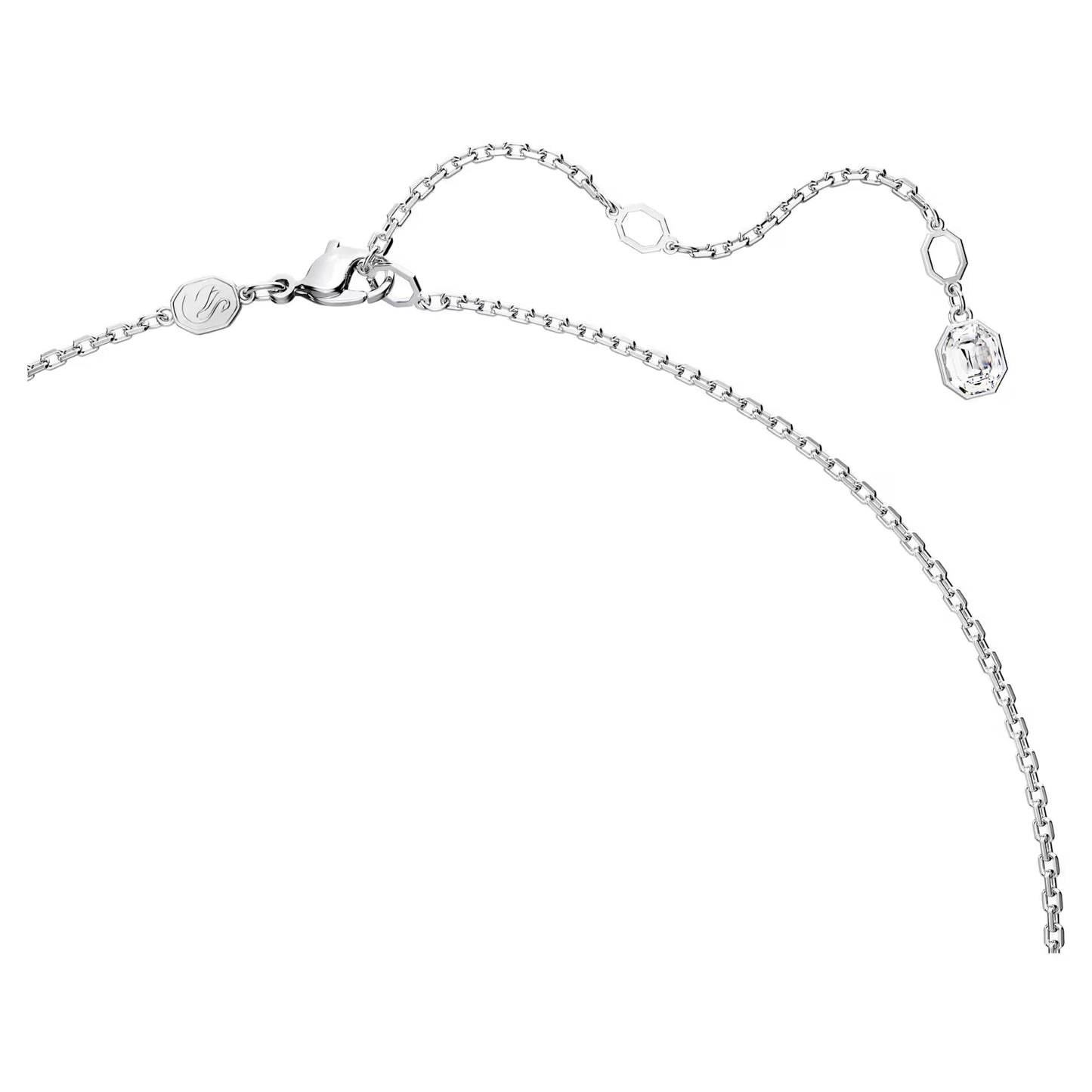 Millenia pendant, Octagon cut, Blue, Rhodium