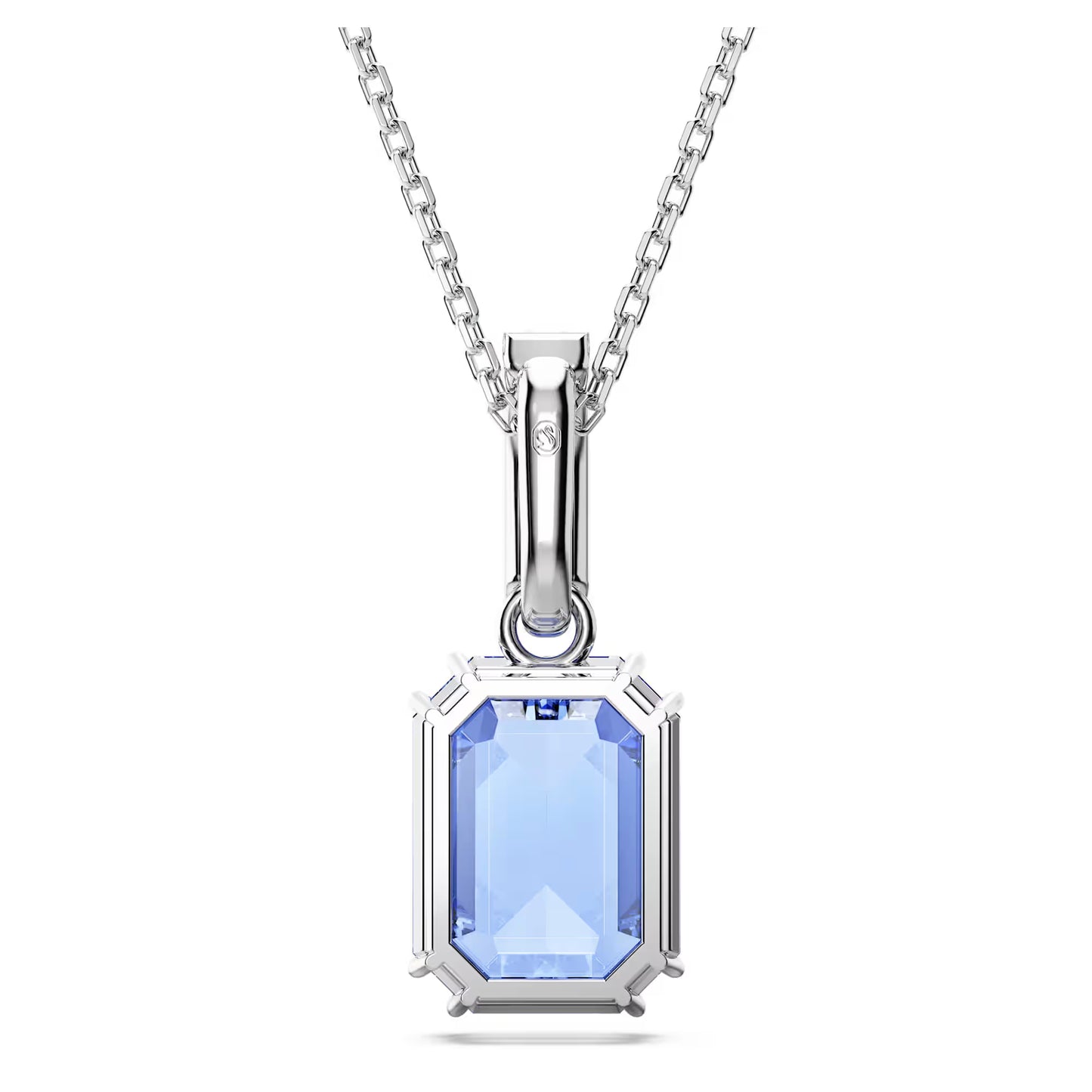 Millenia pendant, Octagon cut, Blue, Rhodium