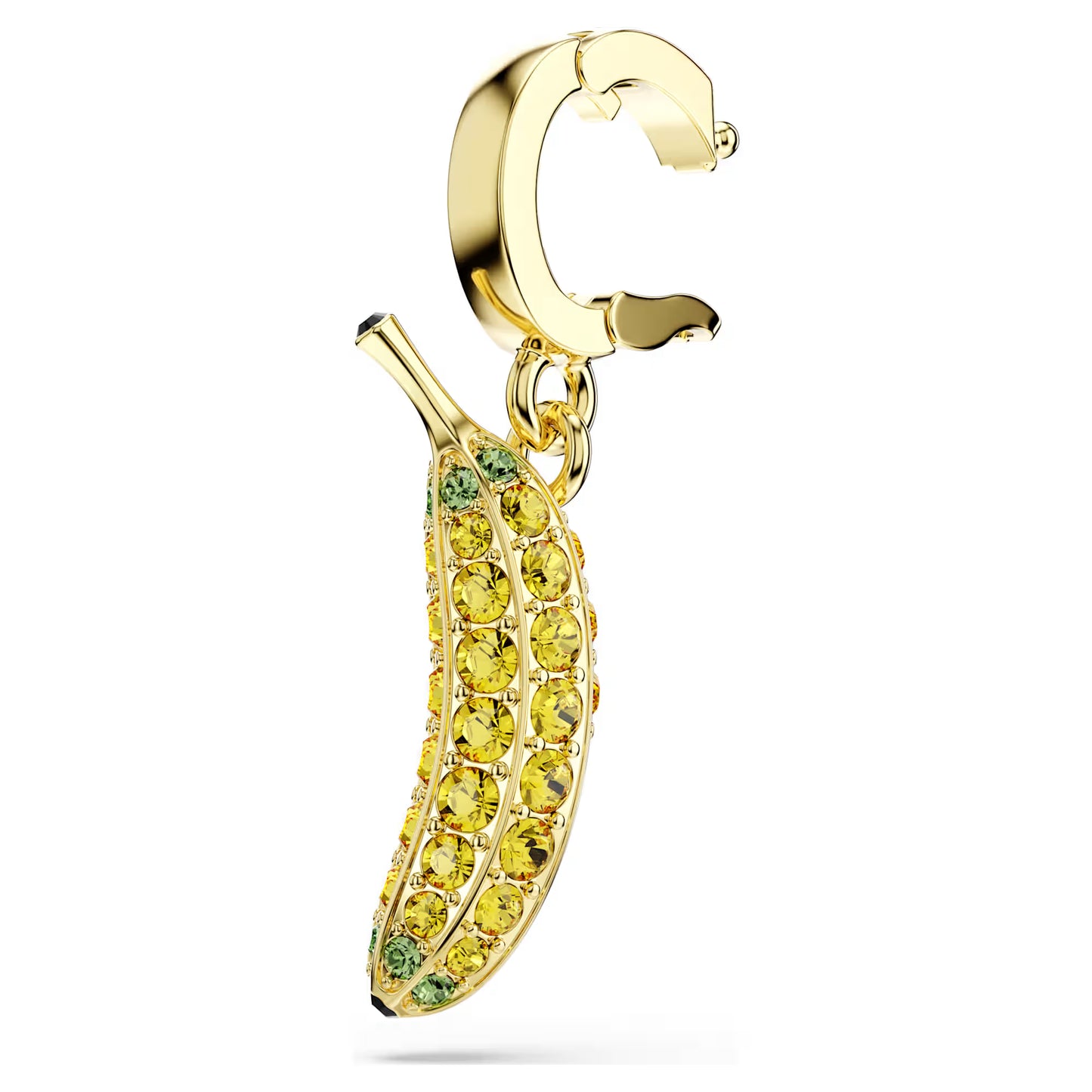 Minions Banana charm, Pavé, Yellow, 18k gold finish