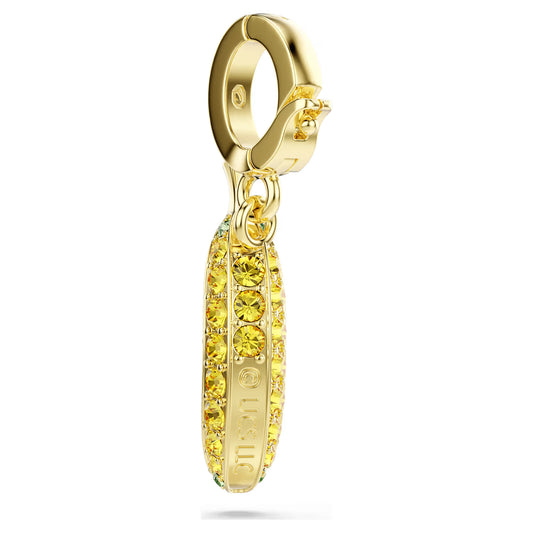 Minions Banana charm, Pavé, Yellow, 18k gold finish
