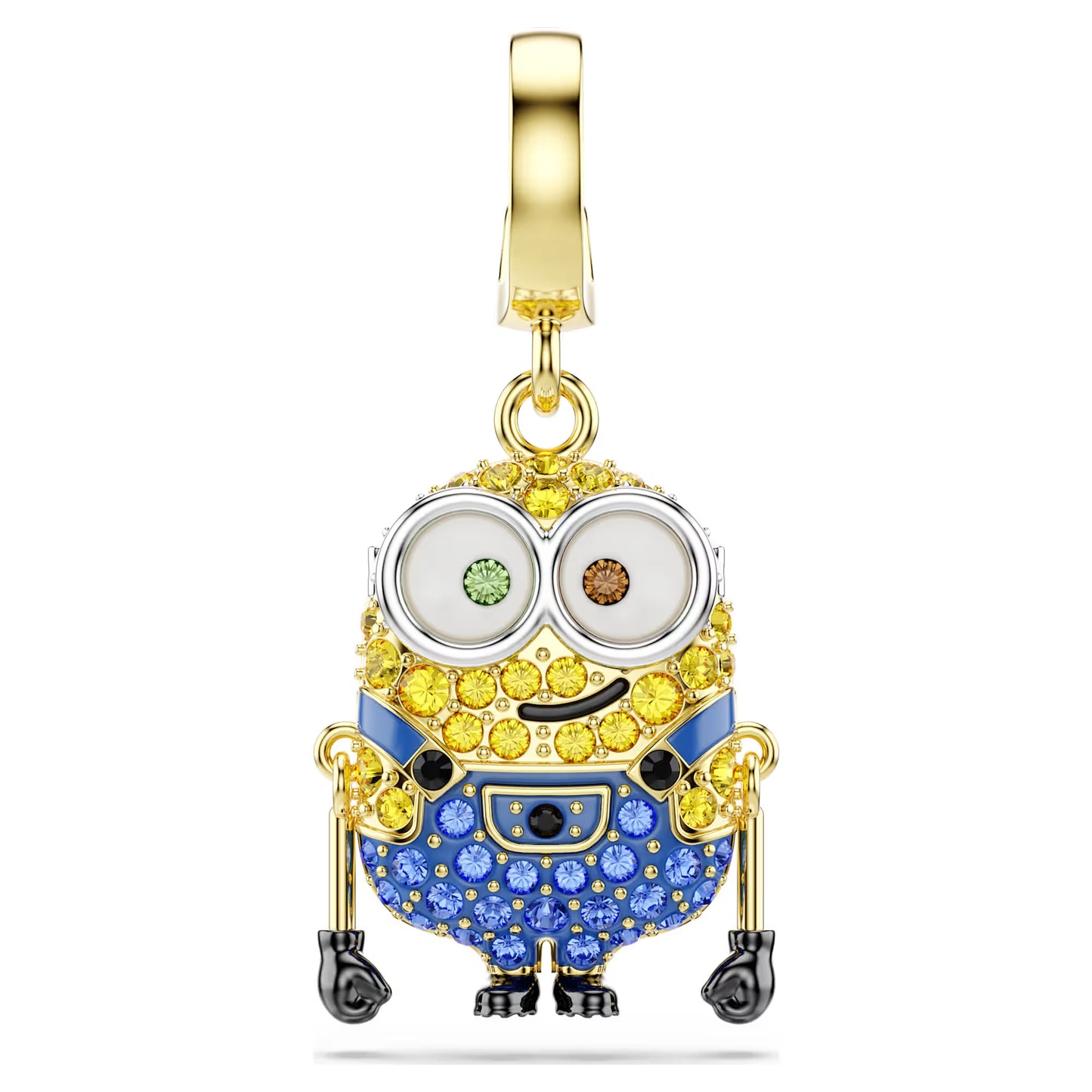 Minions Bob charm, Pavé, Multicoloured, 18k gold finish