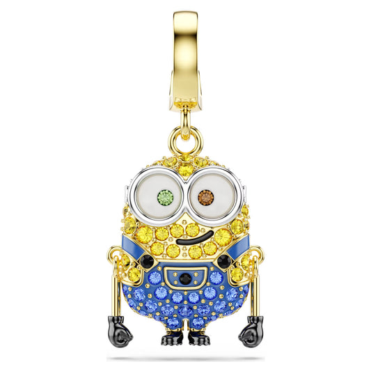 Minions Bob charm, Pavé, Multicoloured, 18k gold finish