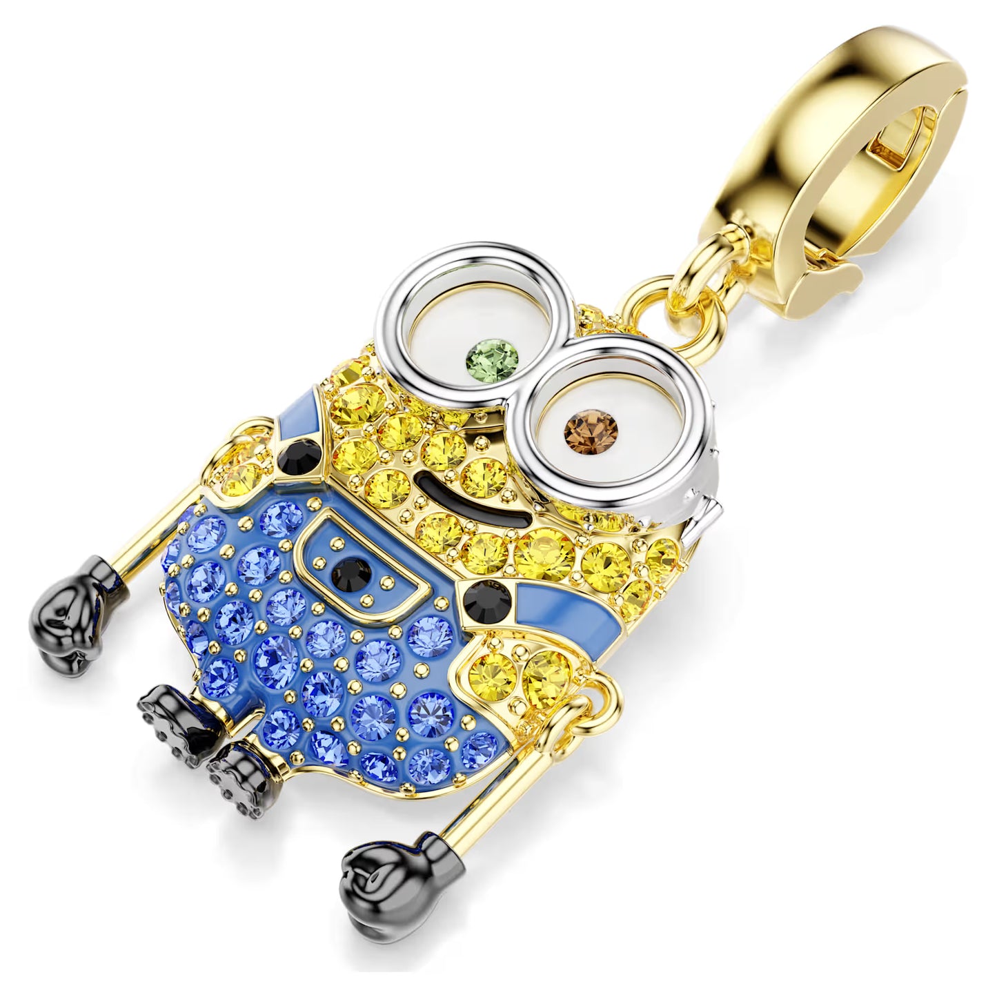 Minions Bob charm, Pavé, Multicoloured, 18k gold finish