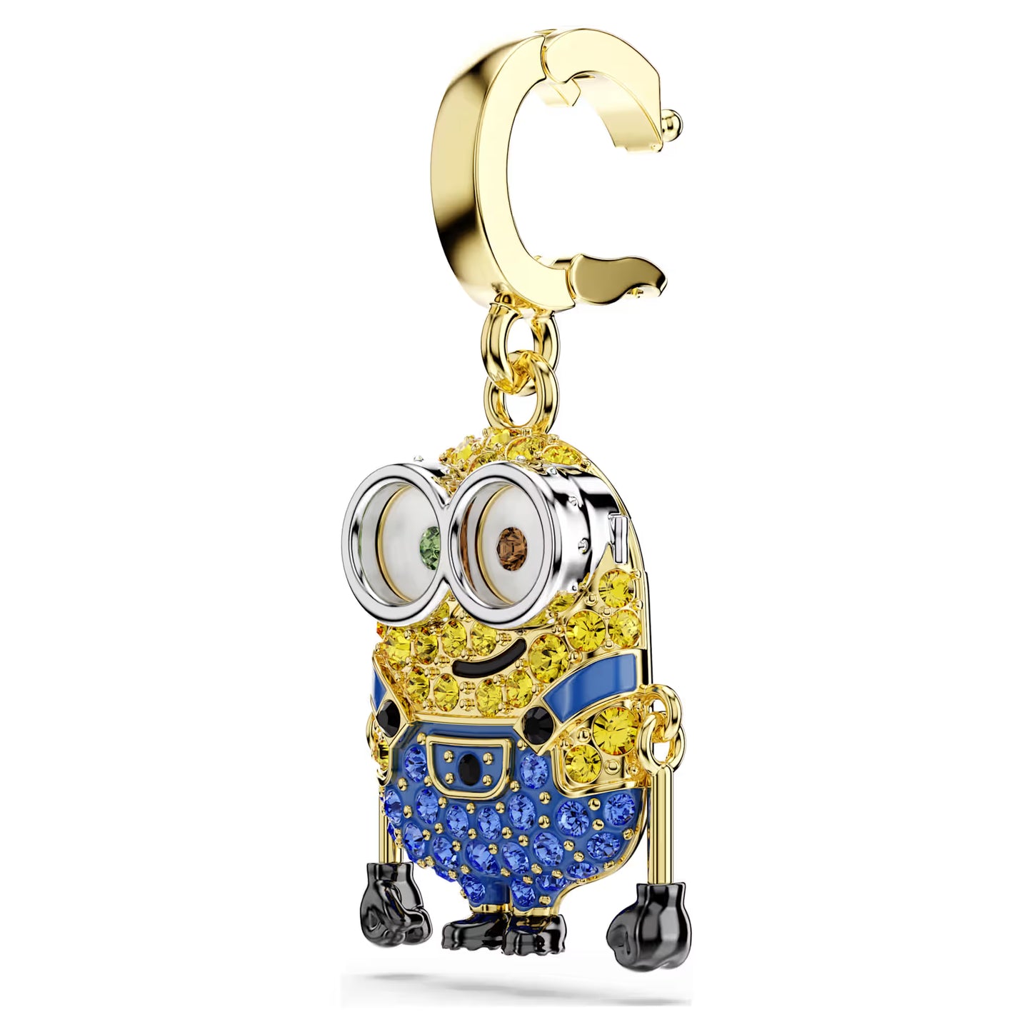 Minions Bob charm, Pavé, Multicoloured, 18k gold finish