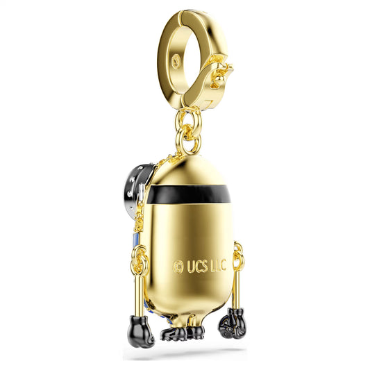 Minions Bob charm, Pavé, Multicoloured, 18k gold finish