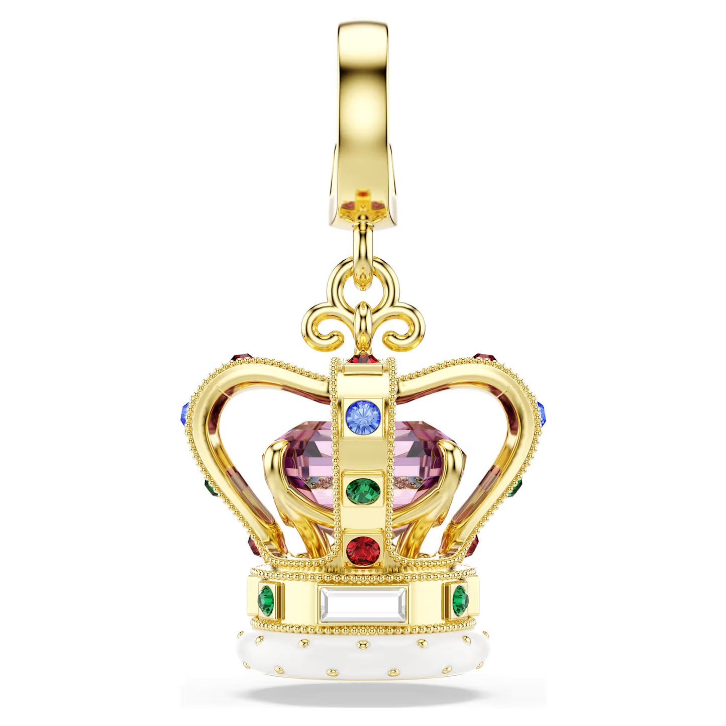 Minions Crown charm, Mixed cuts, Multicolored, Gold-tone plated