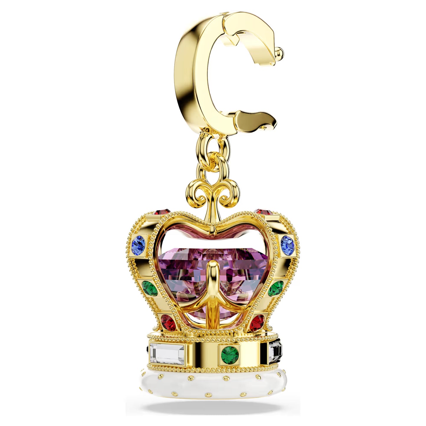 Minions Crown charm, Mixed cuts, Multicolored, Gold-tone plated