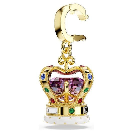 Minions Crown charm, Mixed cuts, Multicolored, Gold-tone plated