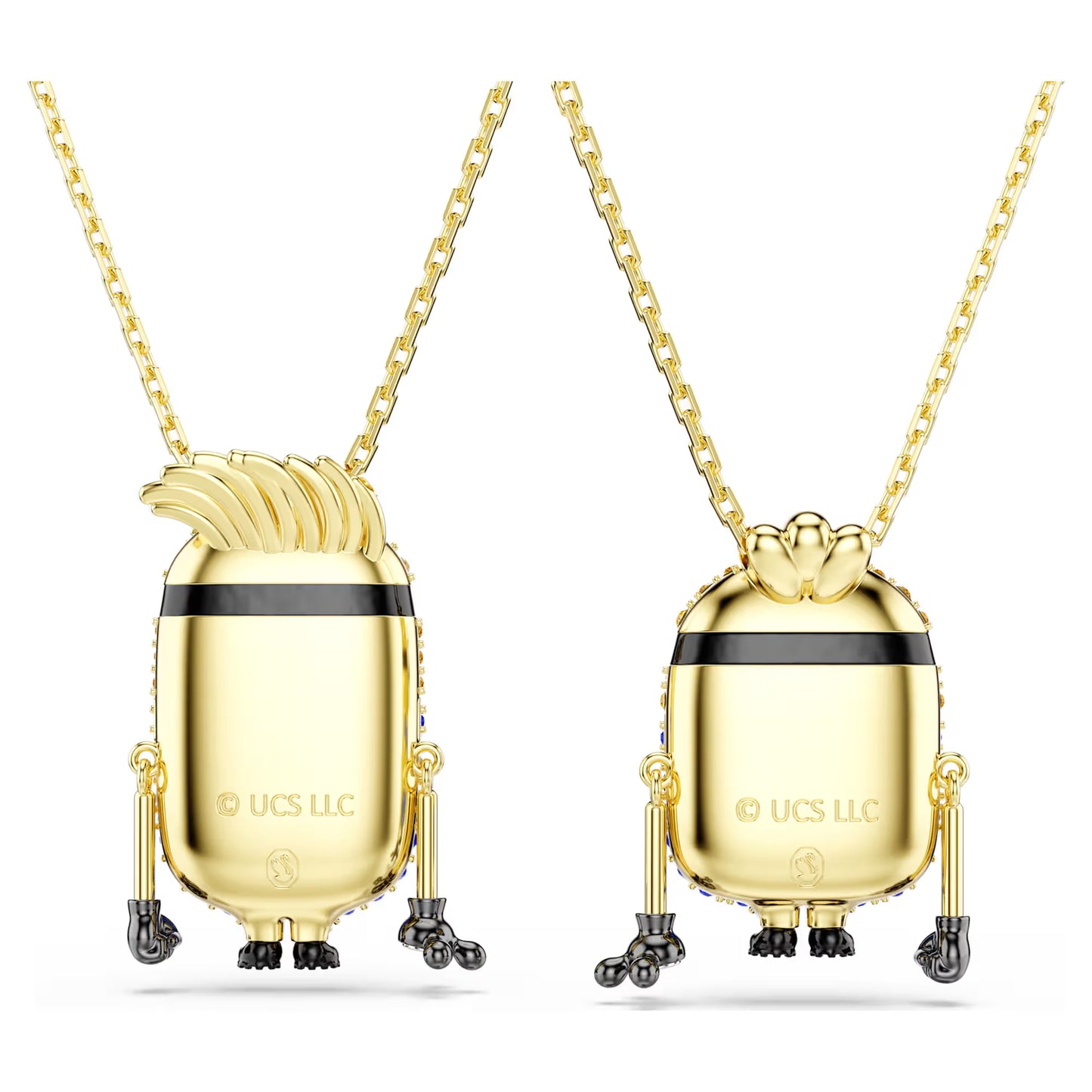 Minions James and Henry set, Pavé, Multicolored, Gold-tone plated