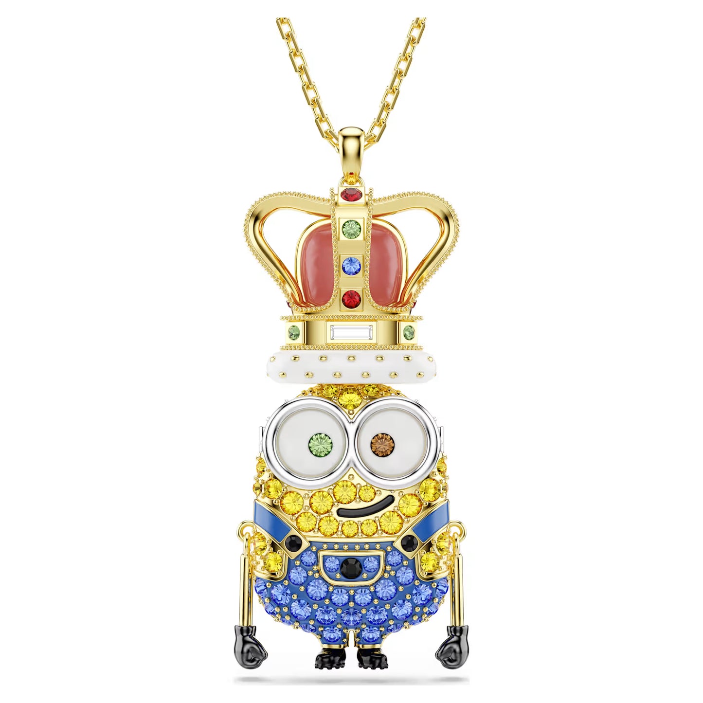 Minions King Bob pendant, Pavé, Multicolored, Gold-tone plated