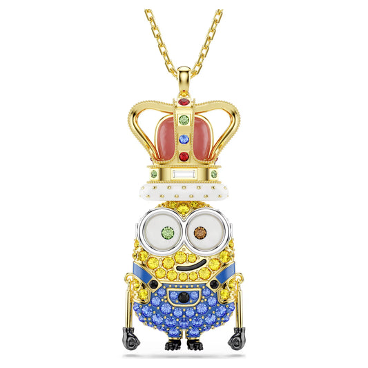 Minions King Bob pendant, Pavé, Multicolored, Gold-tone plated