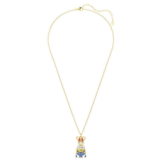 Minions King Bob pendant, Pavé, Multicolored, Gold-tone plated