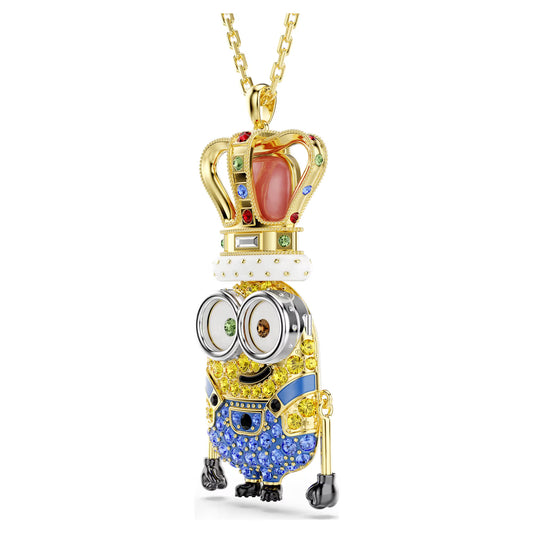 Minions King Bob pendant, Pavé, Multicolored, Gold-tone plated