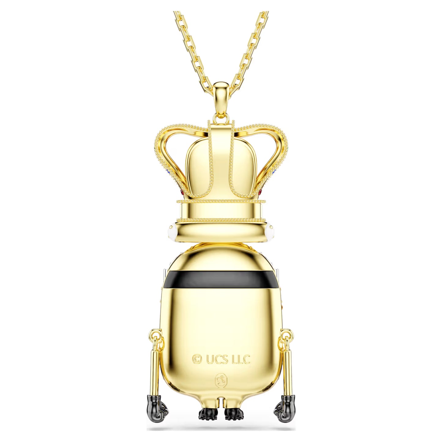 Minions King Bob pendant, Pavé, Multicolored, Gold-tone plated