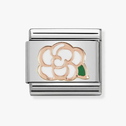 Rose Gold Camellia Charm