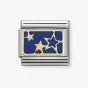 Yellow gold blue star plate