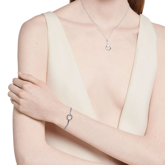 GUCCI 18ct White Gold Horsebit Bracelet