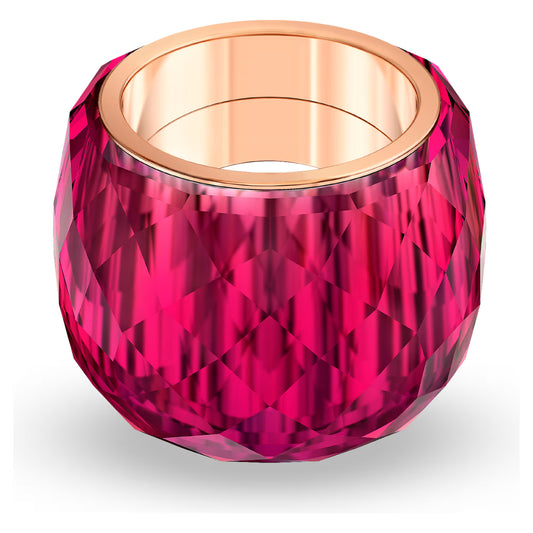 Nirvana ring Red, Rose-gold tone Size 55