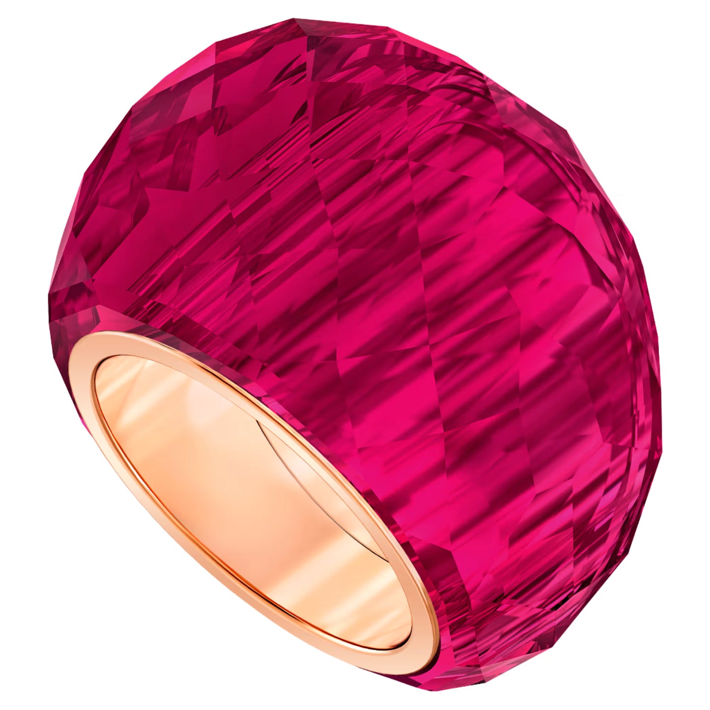 Nirvana ring Red, Rose-gold tone Size 55