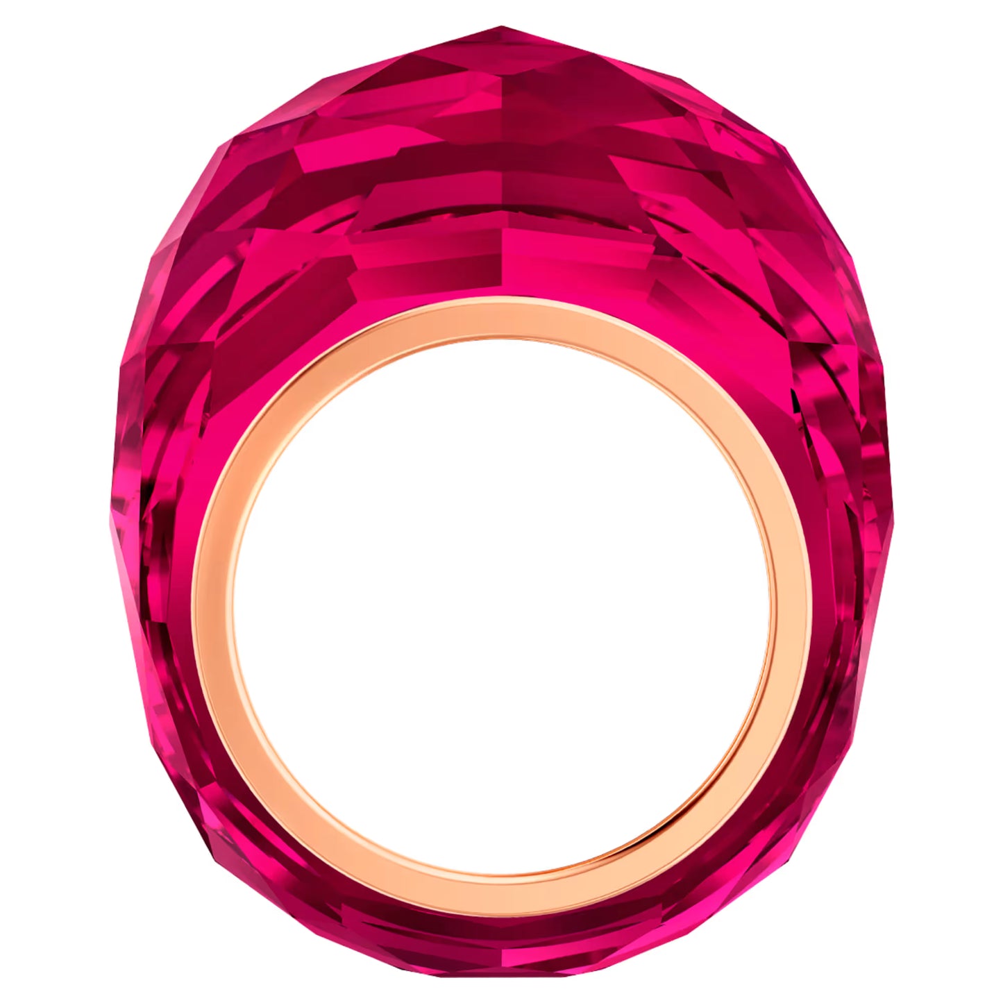 Nirvana ring Red, Rose-gold tone Size 55
